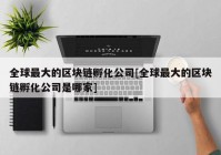 全球最大的区块链孵化公司[全球最大的区块链孵化公司是哪家]