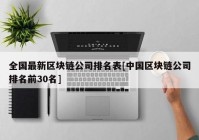 全国最新区块链公司排名表[中国区块链公司排名前30名]